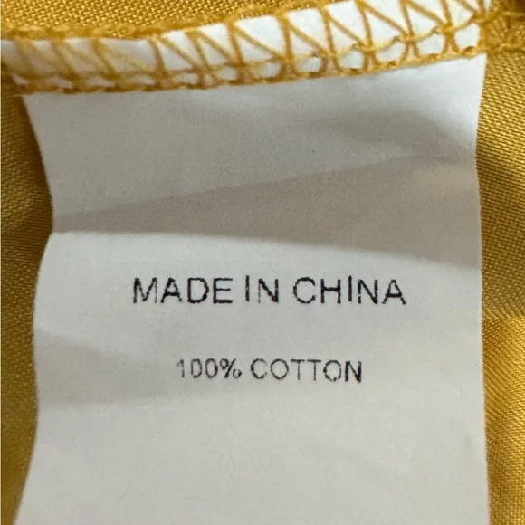 Mustard Eyelet Midi Dress Womens Sundress Boho Summer Adjustable Strap Size S - Picture 7 of 8